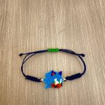 Βραχιόλι μακραμέ με τον Sonic κεντημένο με χάντρες Miyuki