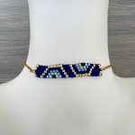 Χρυσό βραχιόλι μάτια κεντημένο με χάντρες Miyuki