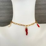 Χρυσό βραχιόλι με αλυσίδα και charms