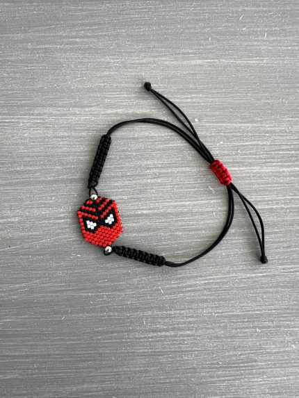 Βραχιόλι μακραμέ με τον Spiderman κεντημένο με χάντρες Miyuki