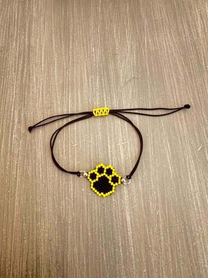 Βραχιόλι μακραμέ πατούσα σκύλου κεντημένη με χάντρες Miyuki