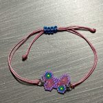 Βραχιόλι μακραμέ πεταλούδα κεντημένη με χάντρες Miyuki