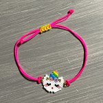 Βραχιόλι μακραμέ μονόκερος κεντημένος με χάντρες Miyuki