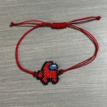 Βραχιόλι μακραμέ Among us κεντημένο με χάντρες Miyuki
