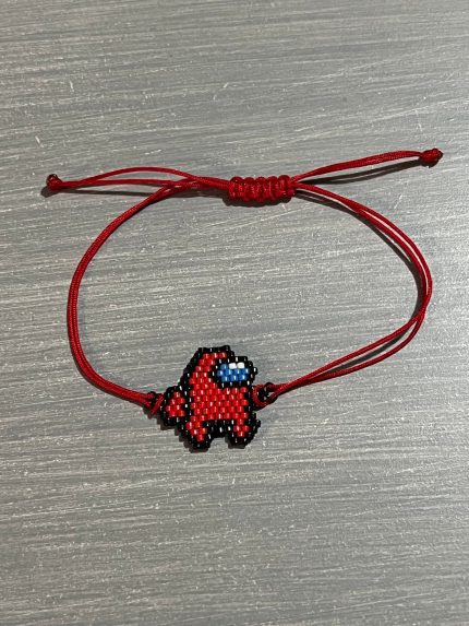 Βραχιόλι μακραμέ Among us κεντημένο με χάντρες Miyuki