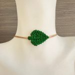 Βραχιόλι μακραμέ πράσινο φύλλο