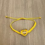 Βραχιόλι μακραμέ κίτρινη καρδιά
