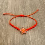 Βραχιόλι μακραμέ πορτοκαλί αστέρι