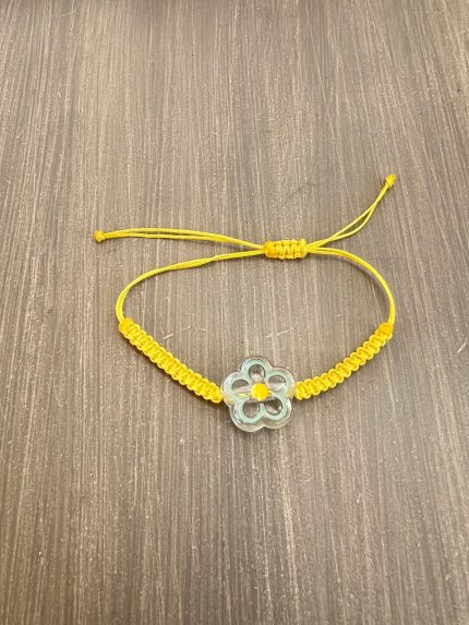 Βραχιόλι μακραμέ κίτρινο λουλούδι