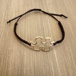 Βραχιόλι μακραμέ παζλ με μαύρο κορδόνι