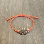 Βραχιόλι μακραμέ παζλ με πορτοκαλί κορδόνι