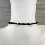 Βραχιόλι με μαύρες πέτρες και ασημί αστέρια