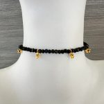 Βραχιόλι με μαύρες πέτρες και χρυσά αστέρια