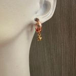 Ροζ κρίκοι με χρυσά αστέρια