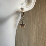 Ασημί κρίκοι με ασημί αστέρια