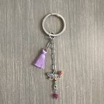 Μπρελόκ λιβελούλα με μωβ φούντα