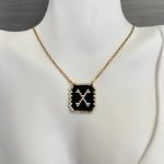 Κολιέ μονόγραμμα Χ κεντημένο με χάντρες Miyuki