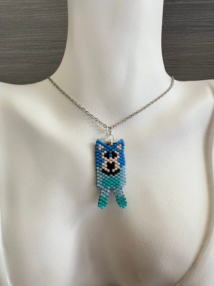 Κολιέ Bluey κεντημένο με χάντρες Miyuki