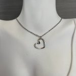 Κολιέ ασημί καρδιά με ασημί αλυσίδα