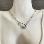 Κολιέ ασημί λουκέτο και ασημί αλυσίδα