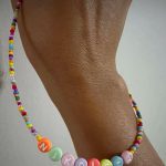 Κολιέ με όνομα Nikoleta και πολύχρωμες χάντρες