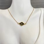 Κολιέ μάτι κεντημένο με χάντρες Miyuki και χρυσή αλυσίδα