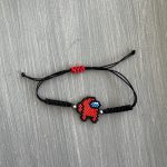 Βραχιόλι μακραμέ Among us κόκκινο κεντημένο με χάντρες Miyuki