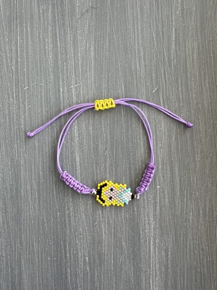 Βραχιόλι μακραμέ πριγκίπισσα κεντημένο με χάντρες Miyuki