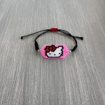 Βραχιόλι μακραμέ Hello Kitty κεντημένη με χάντρες Miyuki