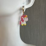 Χρυσοί κρίκοι με μονόκερους κεντημένους με χάντρες Miyuki