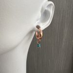 Ροζ κρίκοι με τυρκουάζ πέτρα