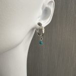 Ασημί κρίκοι με τυρκουάζ πέτρα