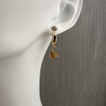 Χρυσοί κρίκοι με ημιπολύτιμες πέτρες citrine