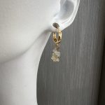 Χρυσοί κρίκοι με μικρές ημιπολύτιμες πέτρες citrine