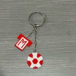 Μπρελόκ κόκκινη φανέλα με μονόγραμμα και μπάλα ποδοσφαίρου