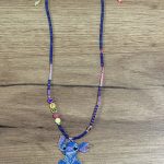 Κολιέ με όνομα και τον  Stitch κεντημένο με χάντρες Miyuki