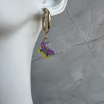 Σκουλαρίκια πεταλούδες κεντημένες με χάντρες Miyuki