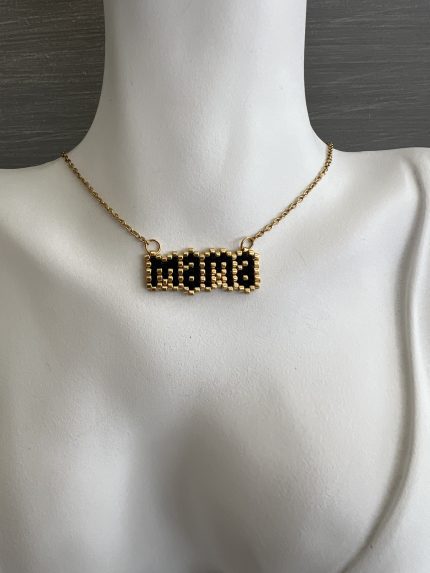 Κολιέ Mama κεντημένο με χάντρες Miyuki