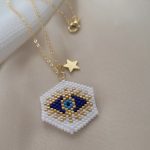 Κολιέ μάτι κεντημένο με χάντρες Miyuki