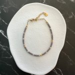 Βραχιόλι με γκρι - ροζ χάντρες