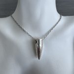 Κολιέ ασημί δόντι με αλυσίδα
