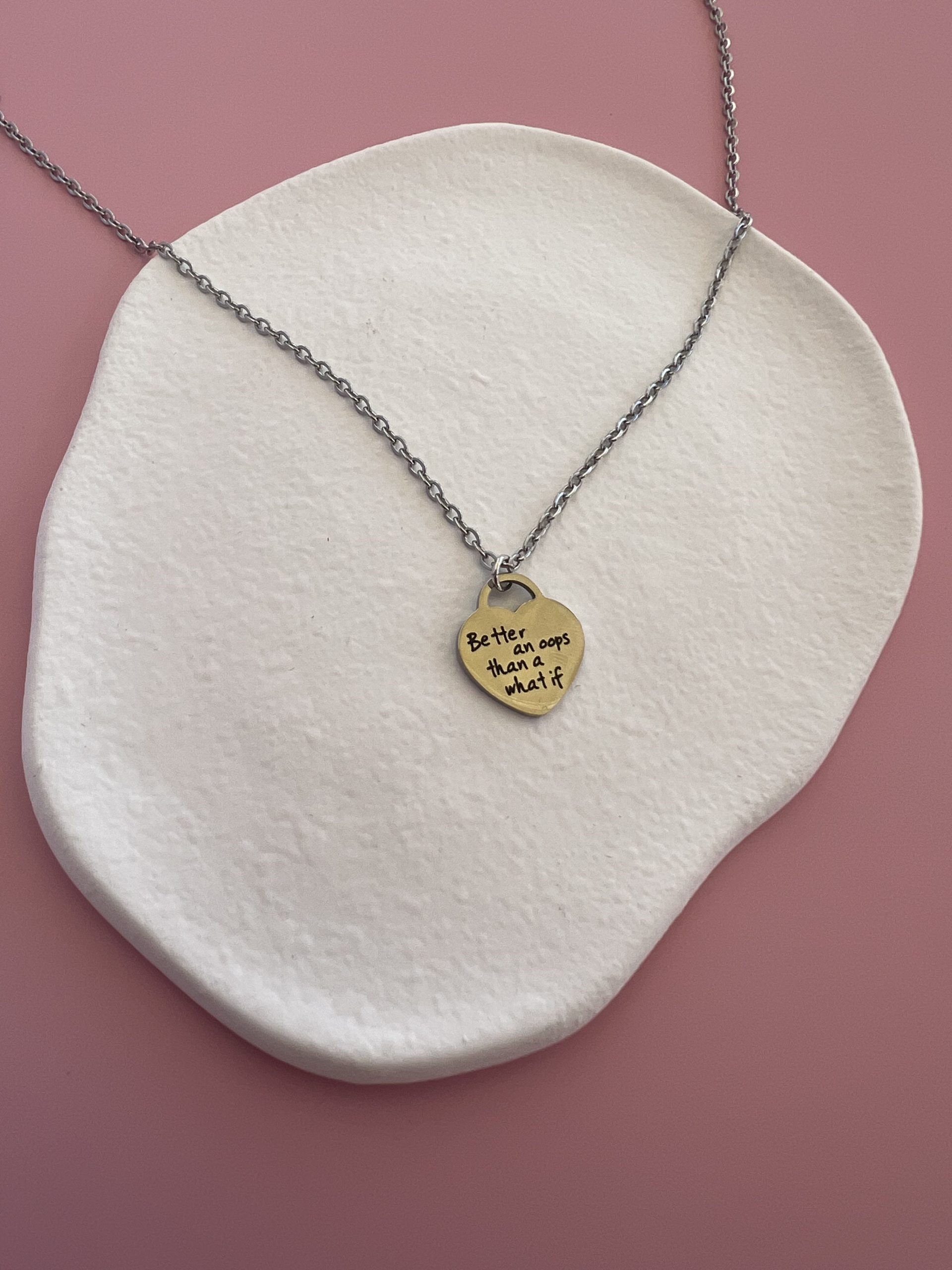 NEC208B Κολιέ καρδιά με ασημί αλυσίδα - Image 1