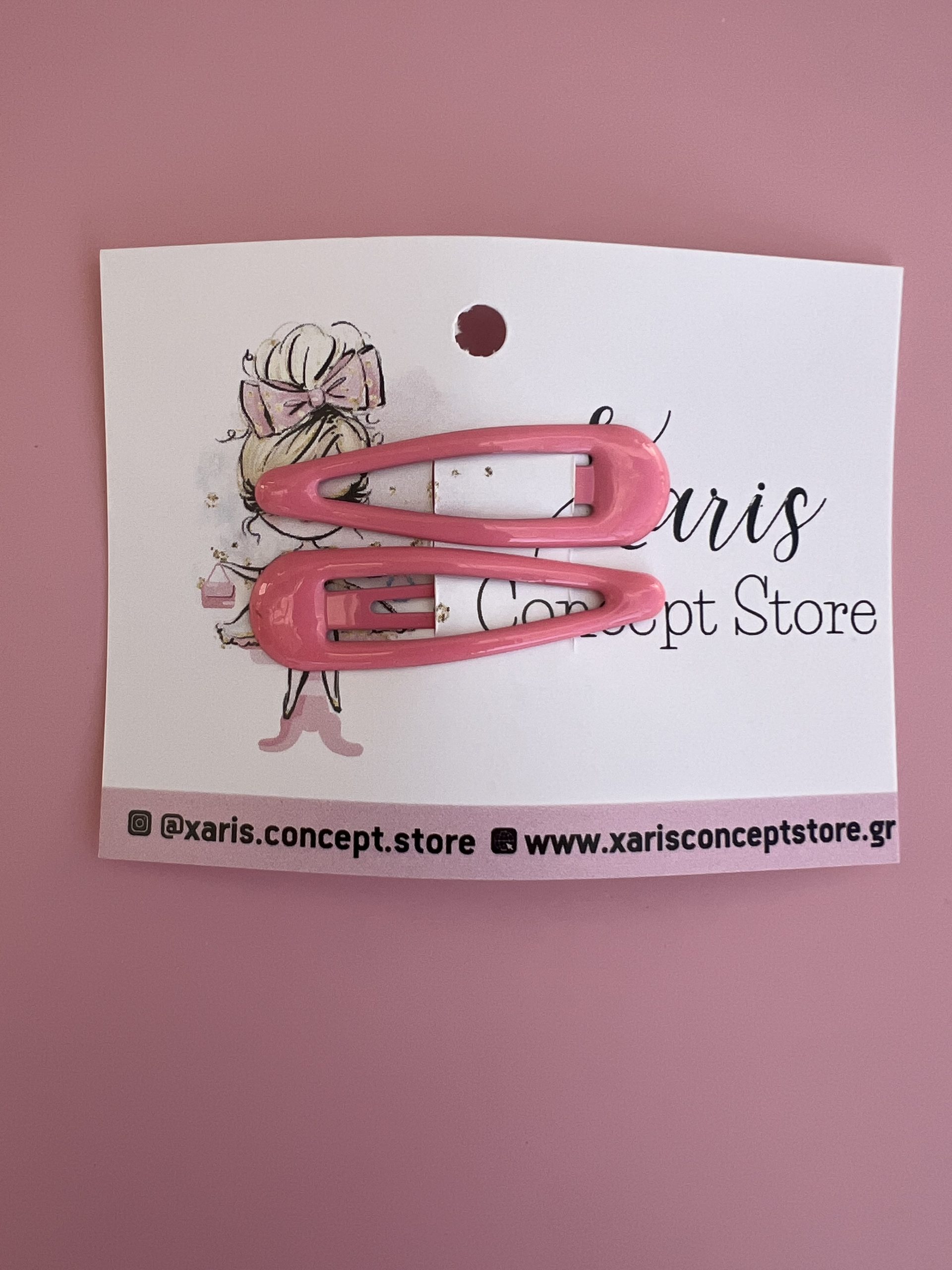 HR79 Τσιμπιδάκια για τα μαλλιά φούξια - 2 τμχ - Image 1