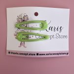 Τσιμπιδάκια για τα μαλλιά πράσινο ανοιχτό - 2 τμχ