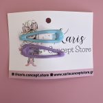 Τσιμπιδάκια για τα μαλλιά γαλάζιο - μωβ - 2 τμχ