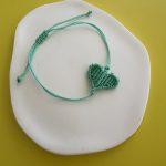 Βραχιόλι τυρκουάζ καρδιά μακραμέ