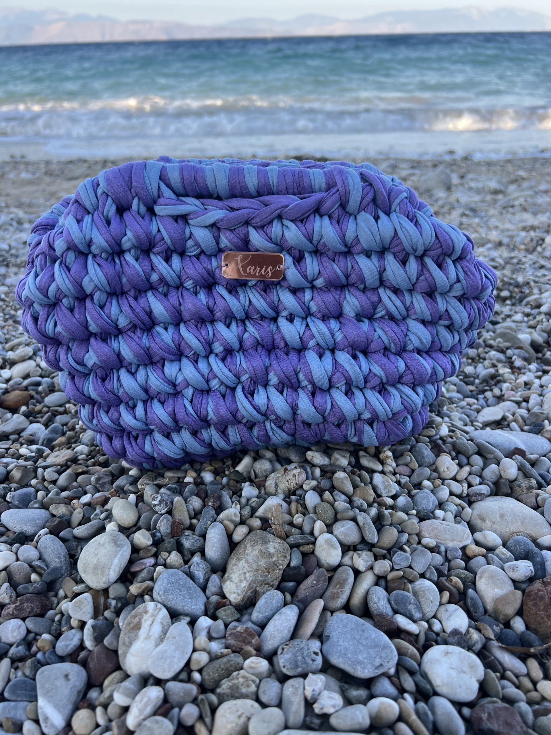 BG79 Τσάντα πλεκτή “Purple Ciel” - Image 1