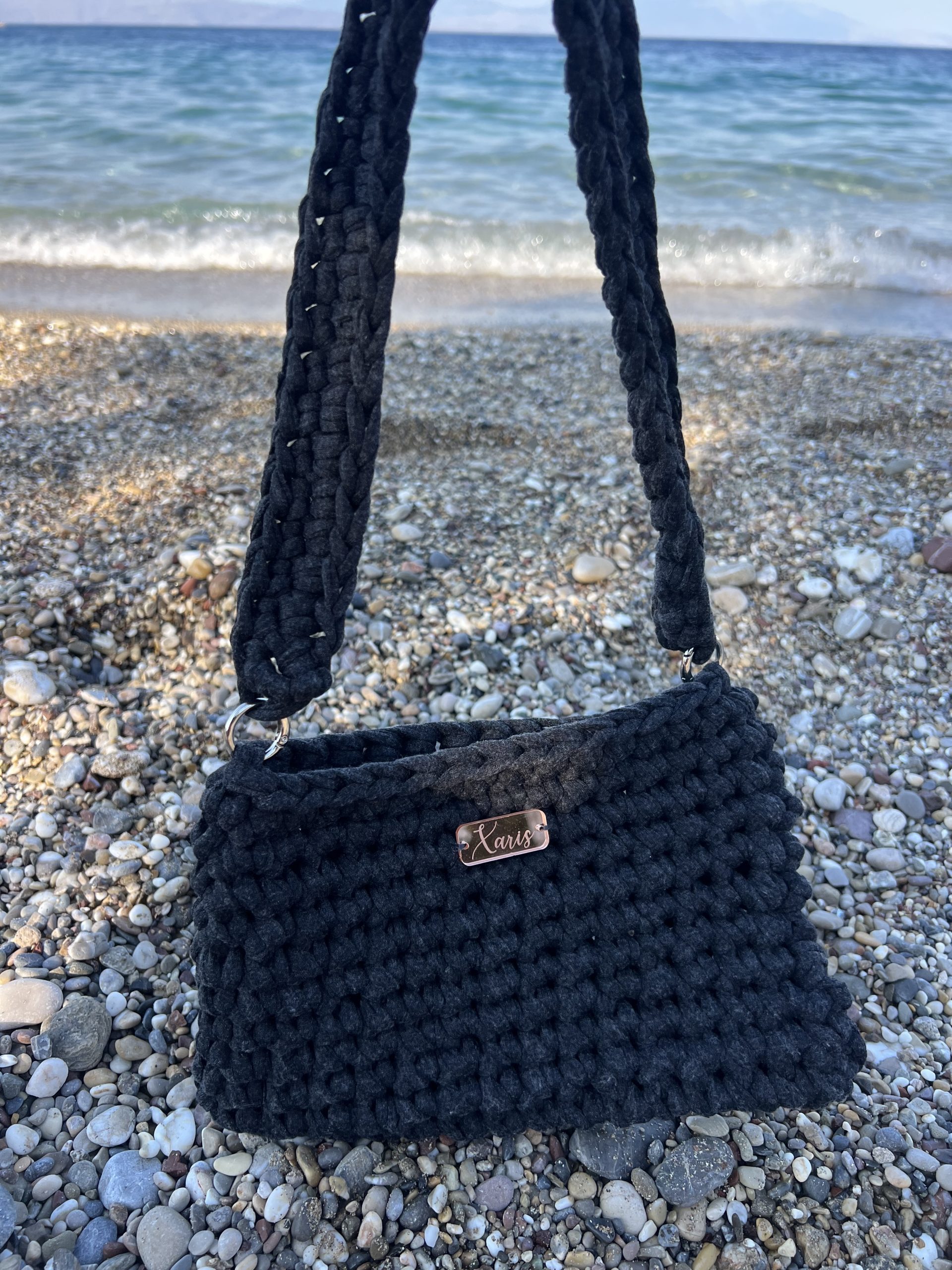 BG81 Τσάντα πλεκτή “Dark Grey” - Image 1