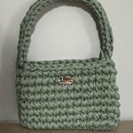 Τσάντα πλεκτή “Dark Olive”