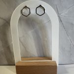 Σκουλαρίκια πολύγωνα σε ασημί χρώμα